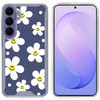 Designer Series Tough Shield Transparent Hybrid Case for Samsung Galaxy A17 5G - White Daisies with Yellow Smiley Faces