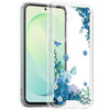 Designer Series Tough Shield Transparent Hybrid Case for Samsung Galaxy S26 FE - Blue Floral Cascade with Sparkles