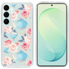 Designer Series Tough Shield Transparent Hybrid Case for Samsung Galaxy S26 FE - Pink Roses & Teal Teapots