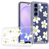 Designer Series Tough Shield Transparent Hybrid Case for Samsung Galaxy A16 5G - White Daisies with Yellow Smiley Faces