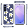 Designer Series Tough Shield Transparent Hybrid Case for Samsung Galaxy A16 5G - White Daisies with Yellow Smiley Faces