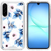 Designer Series Tough Shield Transparent Hybrid Case for Samsung Galaxy A27 5G - Blue Leaves and Pink Florals