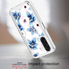 Designer Series Tough Shield Transparent Hybrid Case for Samsung Galaxy A27 5G - Blue Leaves and Pink Florals