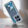 Designer Series Tough Shield Transparent Hybrid Case for Motorola Moto G (2026/2025) / Moto G Play 2026 - Blue Floral Cascade with Sparkles