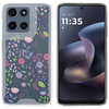 Designer Series Tough Shield Transparent Hybrid Case for Motorola Moto G (2026/2025) / Moto G Play 2026 - Purple and Green Wildflowers