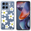 Designer Series Tough Shield Transparent Hybrid Case for Motorola Moto G (2026/2025) / Moto G Play 2026 - White Daisies with Yellow Smiley Faces