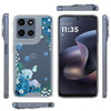 Designer Series Tough Shield Transparent Hybrid Case for Motorola Moto G Power 2026 / 2025 - Blue Floral Cascade with Sparkles