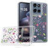 Designer Series Tough Shield Transparent Hybrid Case for Motorola Moto G Power 2026 / 2025 - Purple and Green Wildflowers