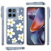 Designer Series Tough Shield Transparent Hybrid Case for Motorola Moto G Power 2026 / 2025 - White Daisies with Yellow Smiley Faces