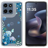 Designer Series Tough Shield Transparent Hybrid Case for Motorola Moto G Stylus 2026 / 2025 - Blue Floral Cascade with Sparkles