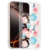 Designer Series Tough Shield Transparent Hybrid Case for iPhone 16 Pro Max - Pink Roses & Teal Teapots