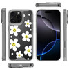 Designer Series Tough Shield Transparent Hybrid Case for iPhone 16 Pro Max - White Daisies with Yellow Smiley Faces