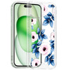 Designer Series Tough Shield Transparent Hybrid Case for iPhone 15 - Blue Leaves and Pink Florals