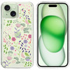 Designer Series Tough Shield Transparent Hybrid Case for iPhone 15 - Purple and Green Wildflowers