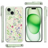 Designer Series Tough Shield Transparent Hybrid Case for iPhone 15 - Purple and Green Wildflowers