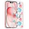 Designer Series Tough Shield Transparent Hybrid Case for iPhone 15 - Pink Roses & Teal Teapots