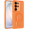 Honeycomb Series Heat Dissipation Magnetic Cooling Case with Rotating Ring Holder Kickstand for Samsung Galaxy S26 Ultra - Cosmic Orange