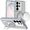 Honeycomb Series Heat Dissipation Magnetic Cooling Case with Rotating Ring Holder Kickstand for Samsung Galaxy S26 Ultra - Grey