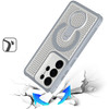 Honeycomb Series Heat Dissipation Magnetic Cooling Case with Rotating Ring Holder Kickstand for Samsung Galaxy S25 Ultra - Grey
