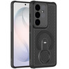 Honeycomb Series Heat Dissipation Magnetic Cooling Case with Rotating Ring Holder Kickstand for Samsung Galaxy S26 FE - Black