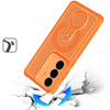 Honeycomb Series Heat Dissipation Magnetic Cooling Case with Rotating Ring Holder Kickstand for Samsung Galaxy S26 Plus - Cosmic Orange