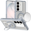 Honeycomb Series Heat Dissipation Magnetic Cooling Case with Rotating Ring Holder Kickstand for Samsung Galaxy S26 Plus - Grey