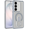 Honeycomb Series Heat Dissipation Magnetic Cooling Case with Rotating Ring Holder Kickstand for Samsung Galaxy S26 Plus - Grey