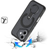 Honeycomb Series Heat Dissipation MagSafe Cooling Case with Rotating Ring Holder Kickstand for iPhone 17 - Black