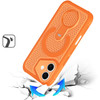 Honeycomb Series Heat Dissipation MagSafe Cooling Case with Rotating Ring Holder Kickstand for iPhone 17 - Cosmic Orange