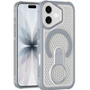 Honeycomb Series Heat Dissipation MagSafe Cooling Case with Rotating Ring Holder Kickstand for iPhone 17 - Grey