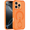 Honeycomb Series Heat Dissipation MagSafe Cooling Case with Rotating Ring Holder Kickstand for iPhone 16 Pro Max - Cosmic Orange
