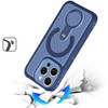 Honeycomb Series Heat Dissipation MagSafe Cooling Case with Rotating Ring Holder Kickstand for iPhone 15 Pro Max - Blue