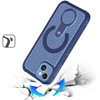 Honeycomb Series Heat Dissipation MagSafe Cooling Case with Rotating Ring Holder Kickstand for iPhone 15 - Blue