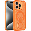 Honeycomb Series Heat Dissipation MagSafe Cooling Case with Rotating Ring Holder Kickstand for iPhone 12 Pro Max - Cosmic Orange