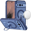 Honeycomb Series Heat Dissipation Magnetic Cooling Case with Rotating Ring Holder Kickstand for Google Pixel 11 Pro XL - Blue