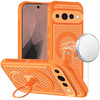 Honeycomb Series Heat Dissipation Magnetic Cooling Case with Rotating Ring Holder Kickstand for Google Pixel 11 Pro XL - Cosmic Orange