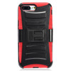 Advanced Armor Hybrid Kickstand Case with Holster for iPhone 8 Plus / 7 Plus - Black Red