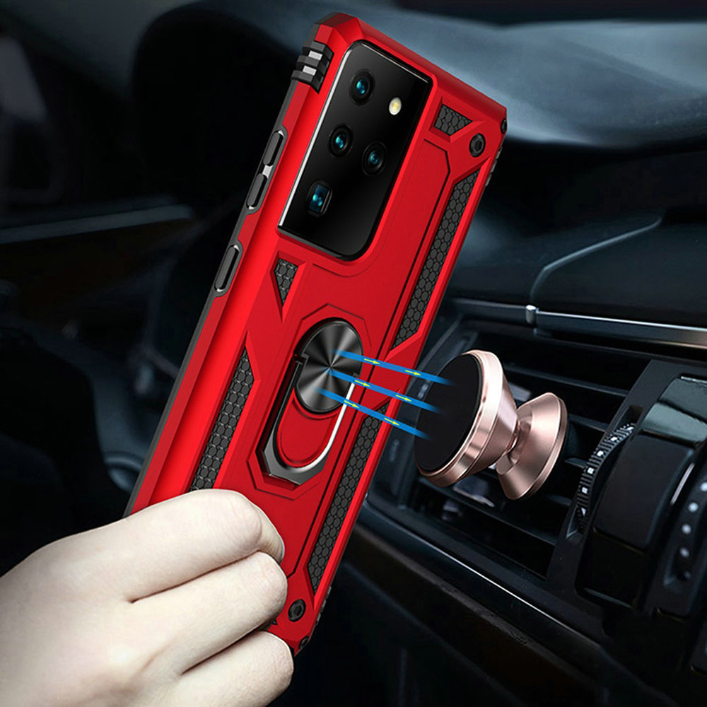 Finger Loop Armor Hybrid Case with 360° Rotating Ring Holder