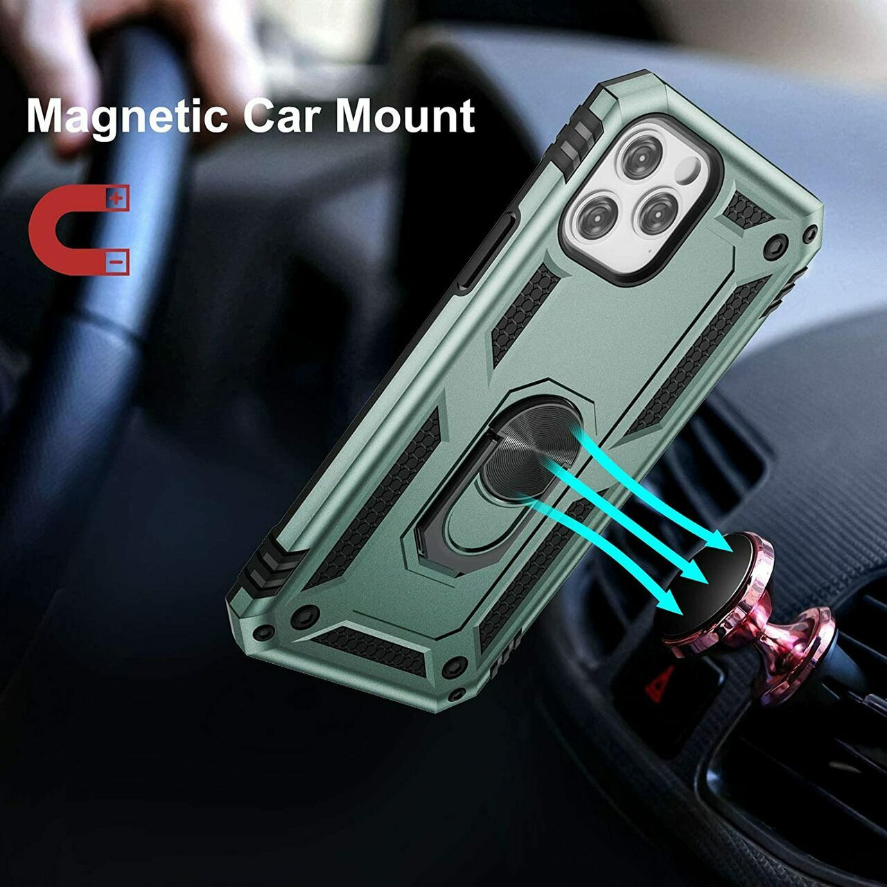 Military Grade Finger Loop Case with 360° Rotating Ring Holder