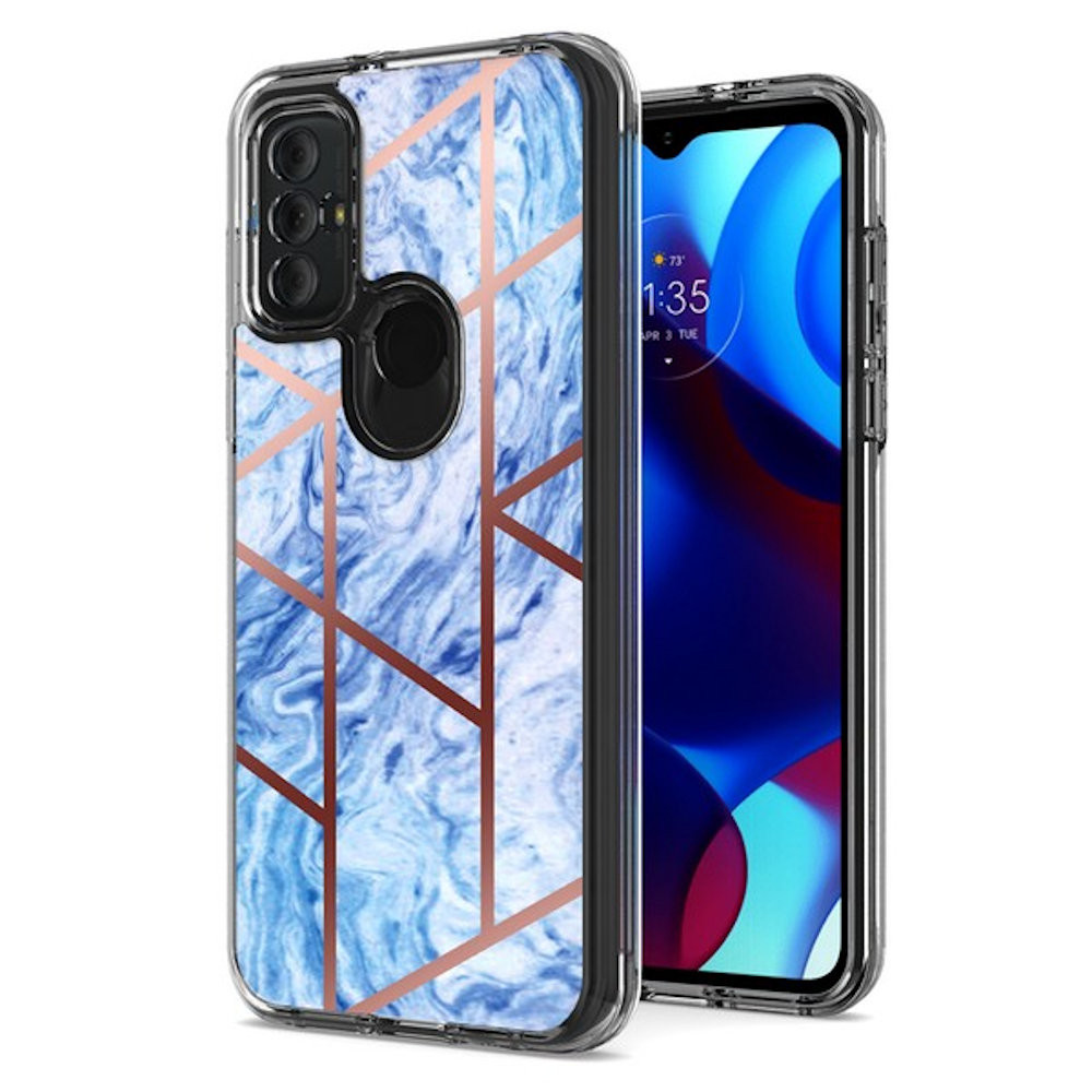Marble Series Dual Layer Designer Case for Motorola Moto G Pure / Moto G Power 2022 - Ocean Blue - HD Accessory Marble Series Dual Layer Designer Case for Motorola Moto G Pure / Moto G Power 2022 - Ocean Blue - HD Accessory