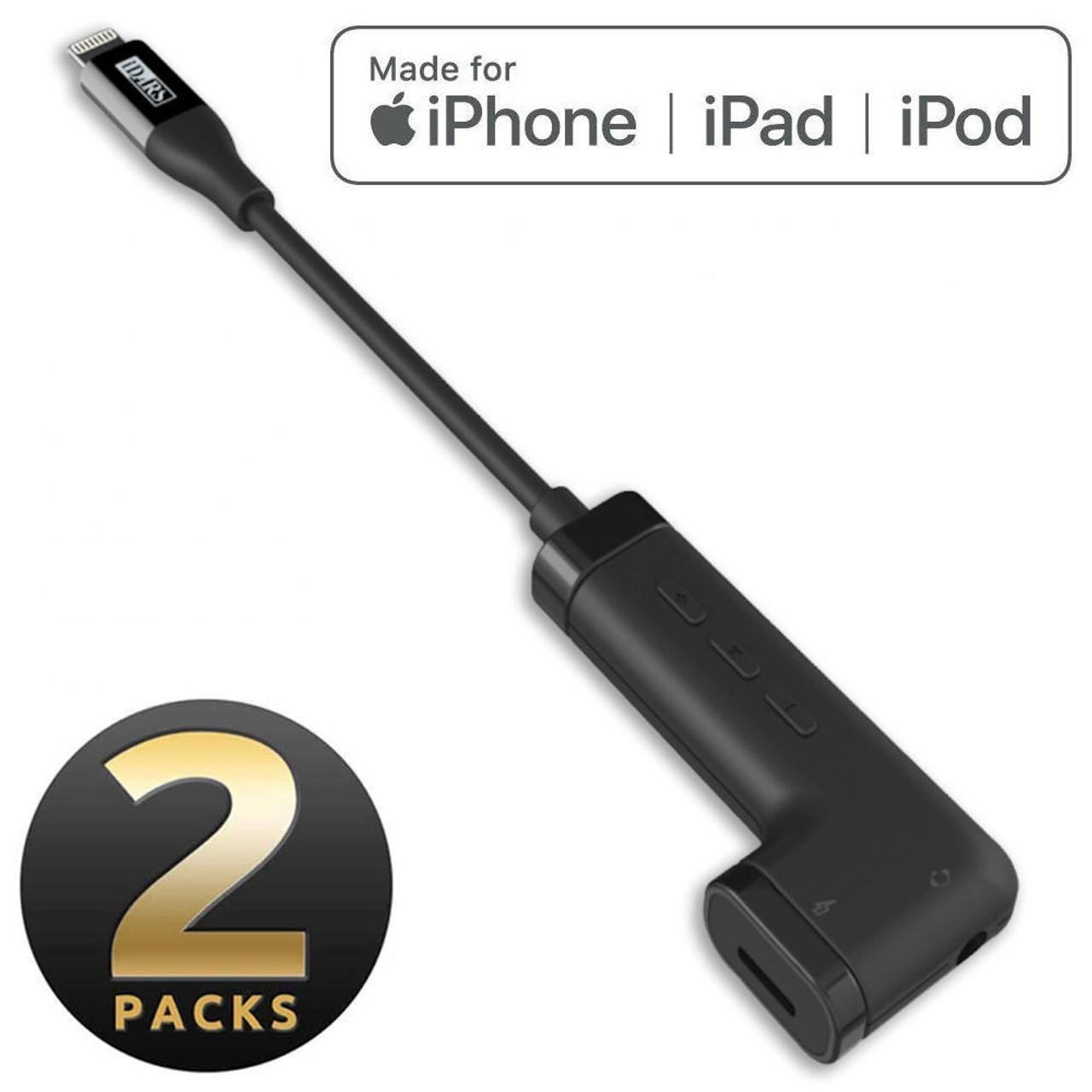  [Apple MFi Certified] 2 Pack Lightning to 3.5mm