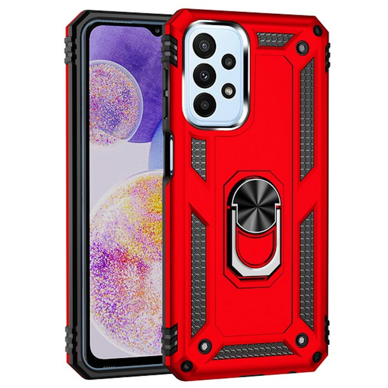 Military Grade Finger Loop Case with Ring Grip for Samsung Galaxy A23 5G -  Red