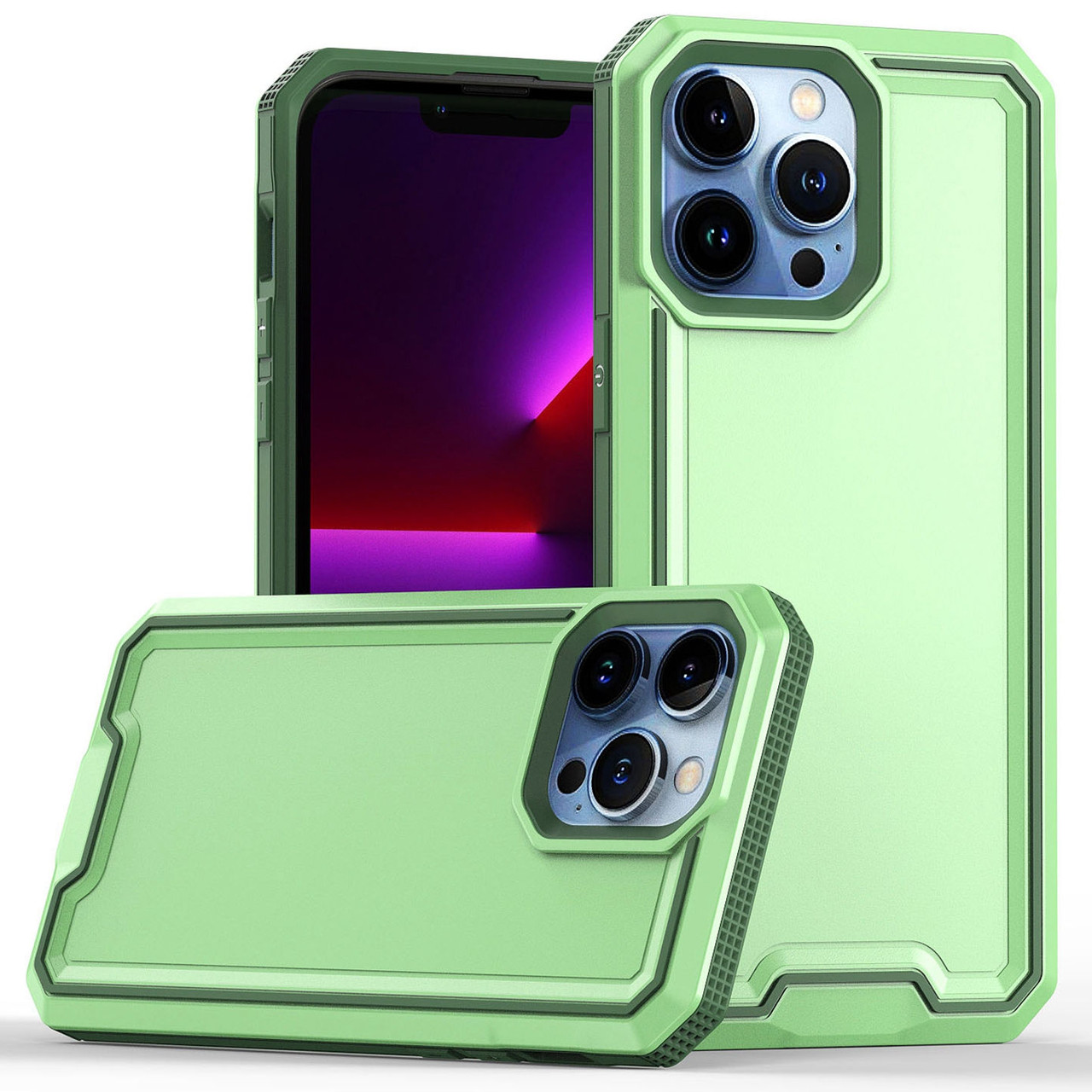 TUFF Rank Hybrid Armor Case for iPhone 13 Pro Max - Green - HD Accessory