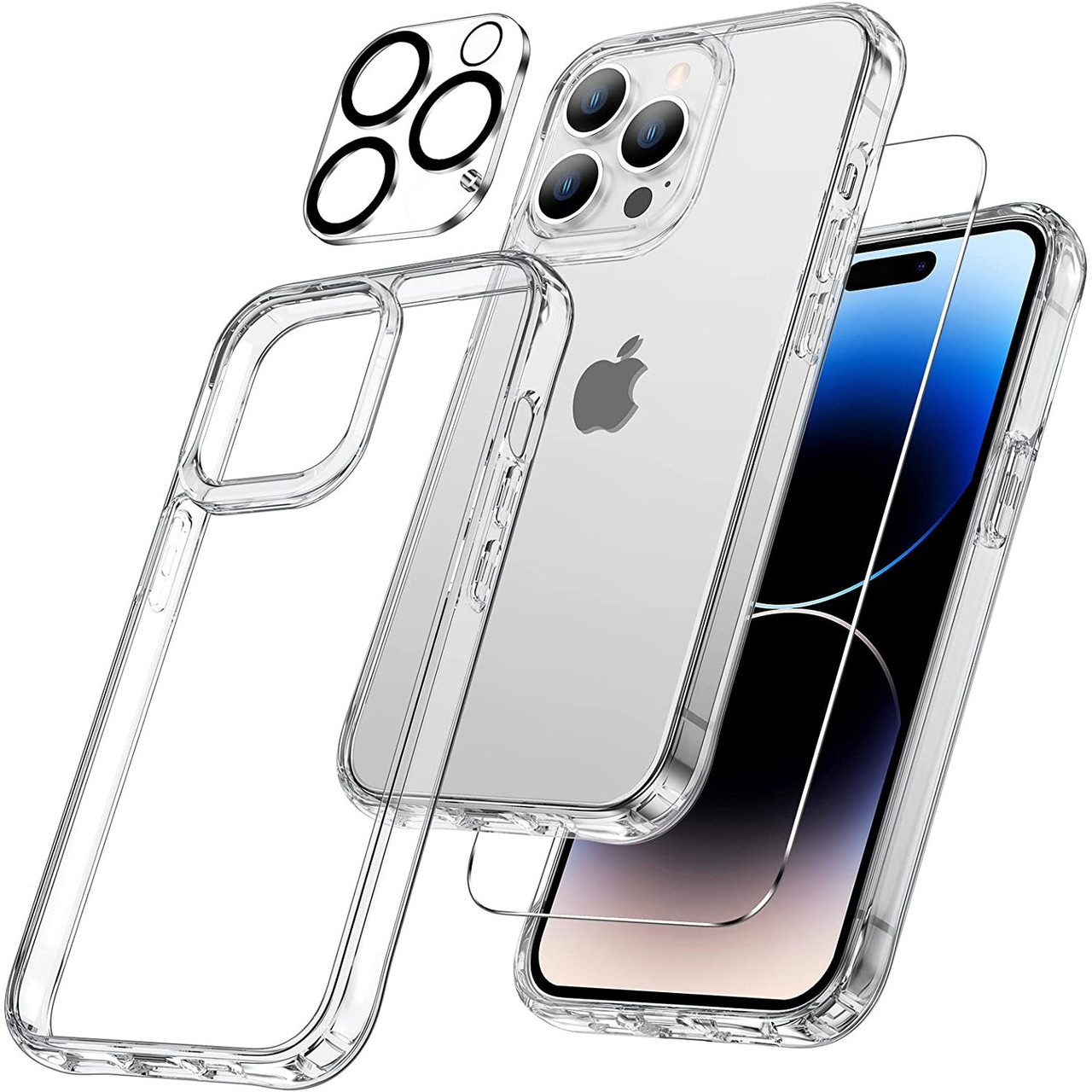 Slide Lens Protect Clear Back Case Cover For iPhone 14 Pro Max 14