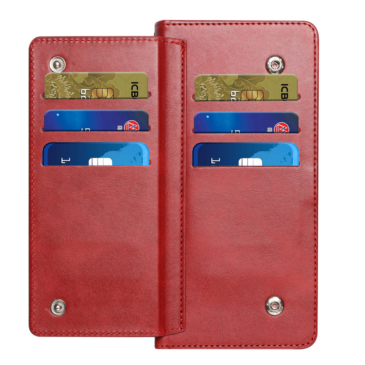 Avizar Folio Case iPhone 13 Pro Max Leather Effect Wallet Folio Red