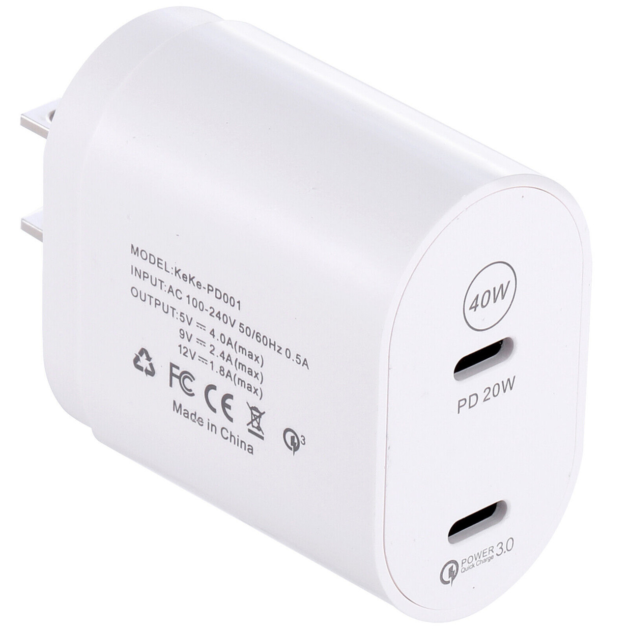 40W 3-Port USB Wall Charger for Samsung Galaxy S23 FE [Dual USB-C Power  Delivery PD 3.0 / USB-A Quick Charge QC 3.0] Fast Charging Power Adapter  with