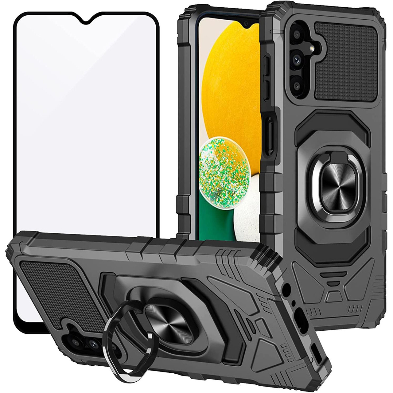 For Samsung Galaxy A14 5G Case Rugged Shockproof Phone Cover + Tempered  Glass