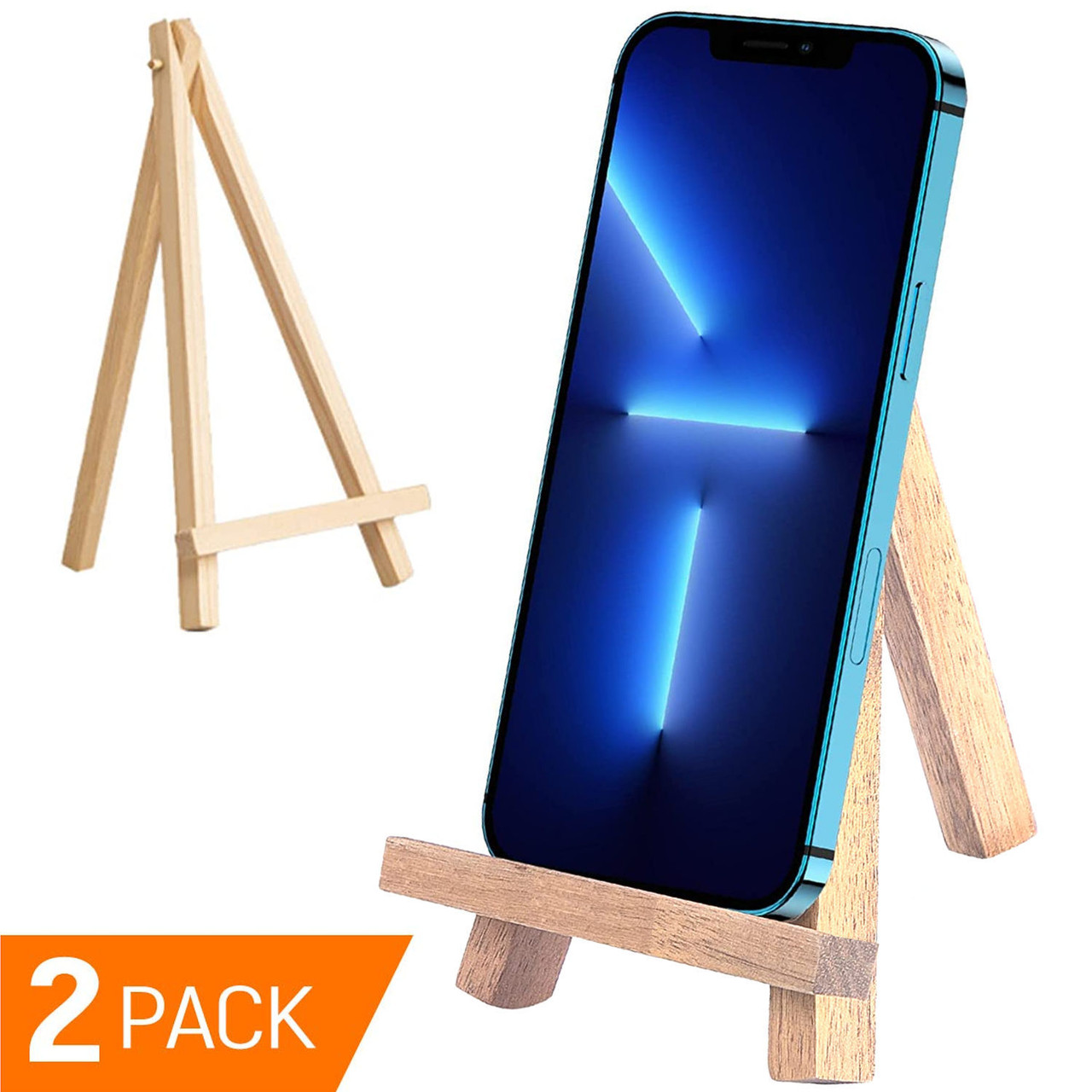 *SALE* 2-Pack Handmade Natural Wood Easel Phone Desktop Stand | by HD Accessory