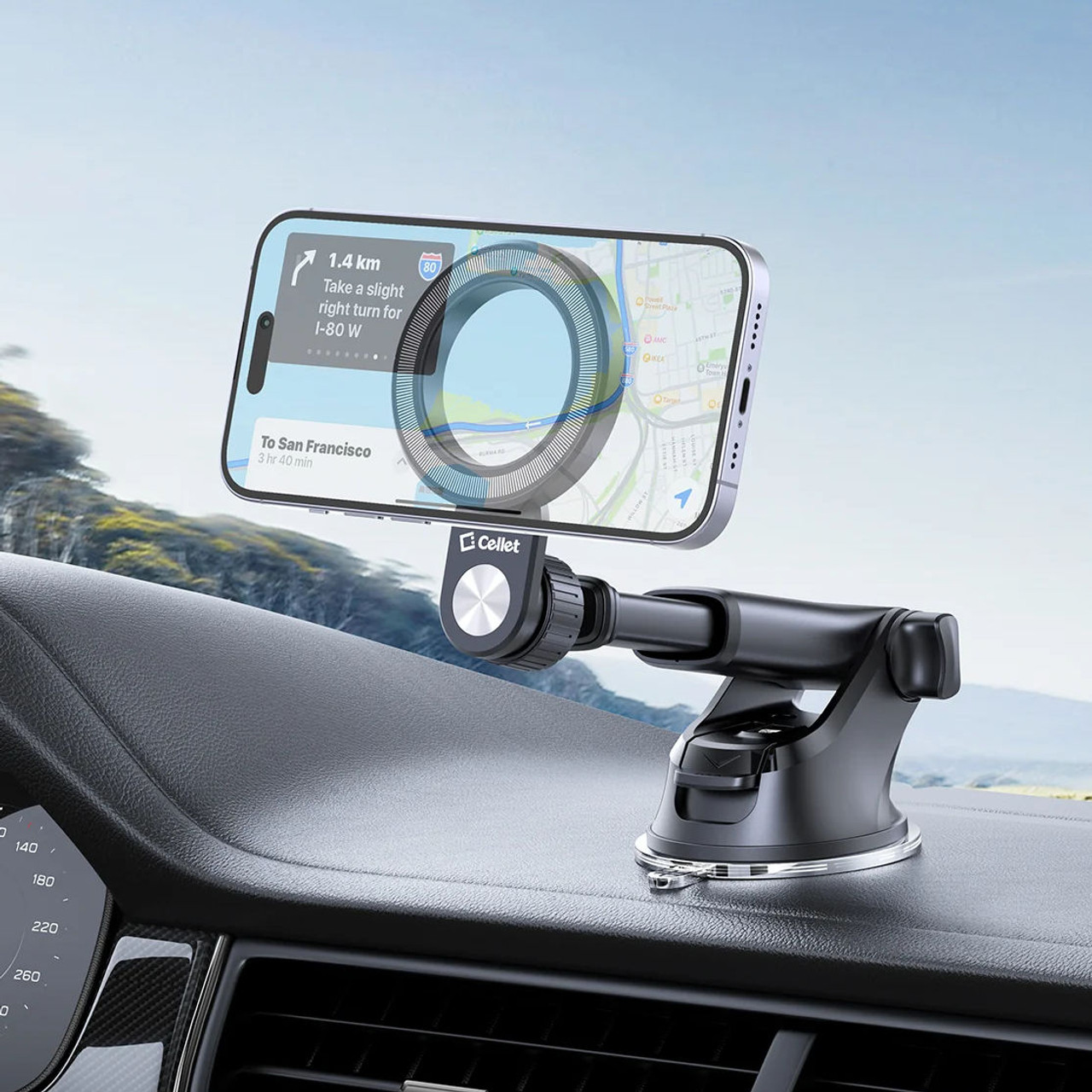 MagSafe Car Mount Magnetic Phone Holder Windshield Suction Cup Cradle for  Iphone