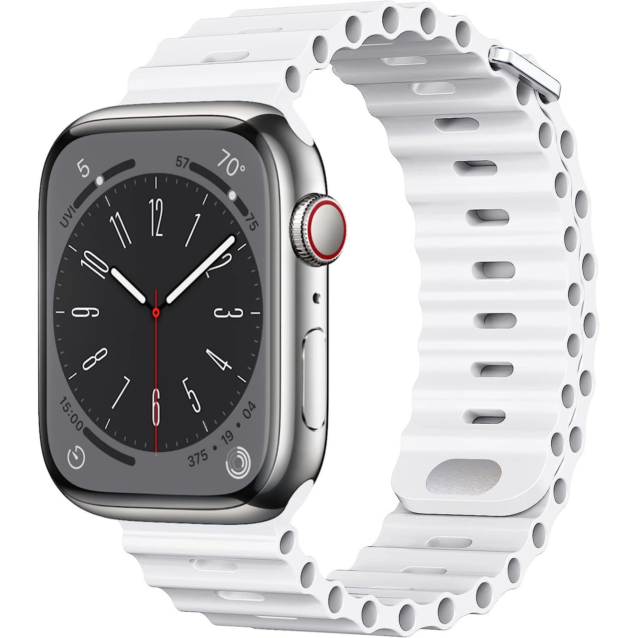 Tubular Sport Band for Apple Watch 42mm 41mm 40mm White HD